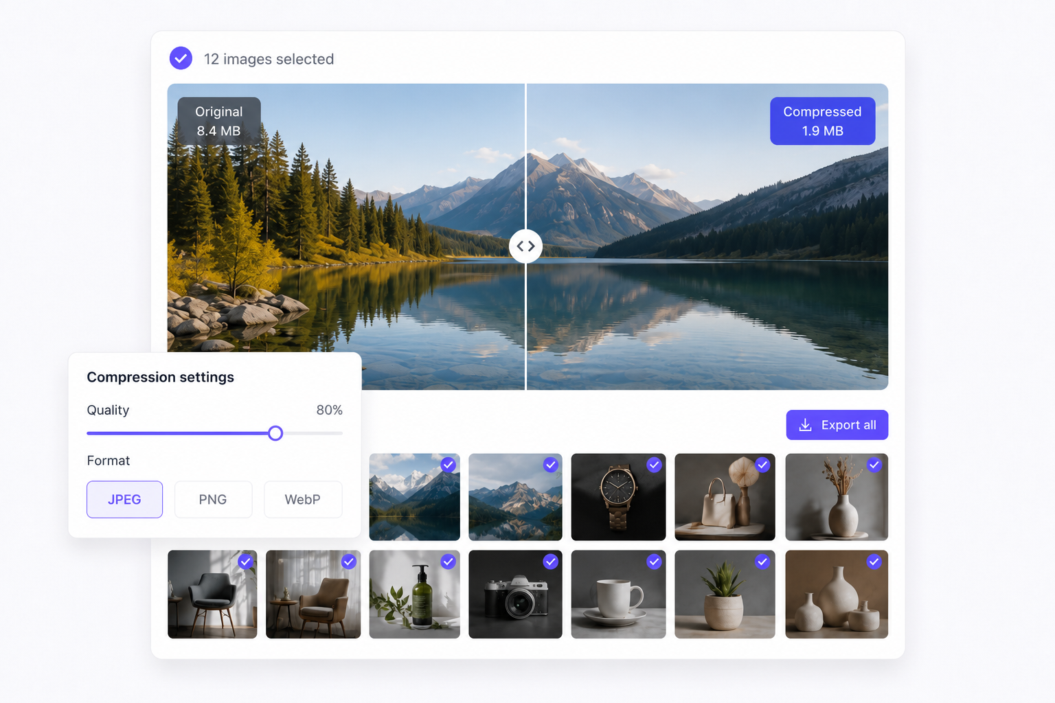 Bulk image compress: shrink file sizes without sacrificing your workflow